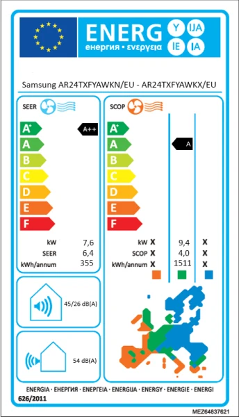 Samsung Cebu AR24TXFYAWKNEU/X Wandklimageräte Set - 6,50 kW