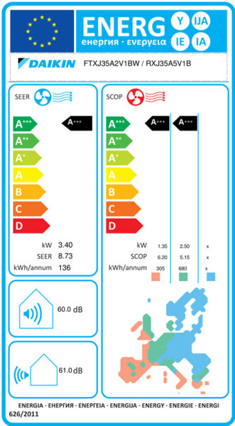 Daikin Emura 3 FTXJ35AW Wandklimageräte Set - 3,40 kW